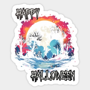 Spooky Forest Happy Halloween Sticker